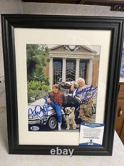 FRAMED MICHAEL J FOX CHRISTOPHER LLOYD SIGNED BACK TO THE FUTURE 8x10 PHOTO BAS