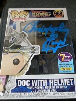 Funko Back to the Future Doc with Helmet SIGNED AUTOGRAPH Christopher lloyd pop