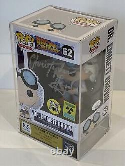 Funko Emmett Brown 62 CONVENTION EXC SIGNED by CHRISTOPHER LLOYD, GRADED 8.5 VG