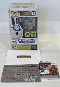 Funko Emmett Brown 62 CONVENTION EXC SIGNED by CHRISTOPHER LLOYD, GRADED 8.5 VG