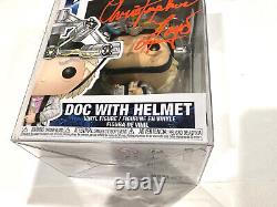 Funko Pop 959 Doc With Helmet Signed by Christopher Lloyd +Autograph COA witness