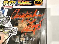 Funko Pop 959 Doc With Helmet Signed by Christopher Lloyd +Autograph COA witness