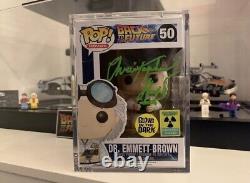 Funko Pop Emmett Brown 50 Glow Back To The Future Signed Christopher Lloyd JSA