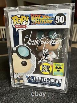 Funko Pop Emmett Brown 50 Glow Back To The Future Signed Christopher Lloyd JSA