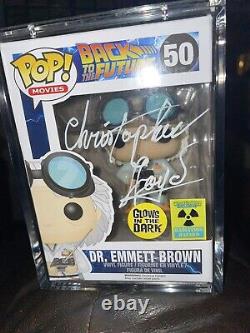 Funko Pop Emmett Brown 50 Glow Back To The Future Signed Christopher Lloyd JSA