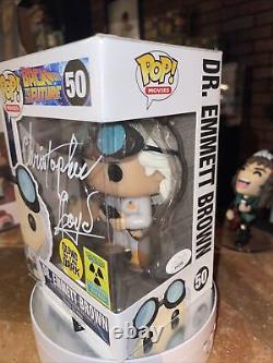 Funko Pop Emmett Brown 50 Glow Back To The Future Signed Christopher Lloyd JSA