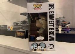 Funko Pop Emmett Brown 50 Glow Back To The Future Signed Christopher Lloyd JSA