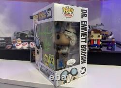 Funko Pop Emmett Brown 50 Glow Back To The Future Signed Christopher Lloyd JSA