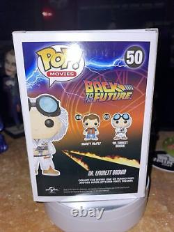 Funko Pop Emmett Brown 50 Glow Back To The Future Signed Christopher Lloyd JSA