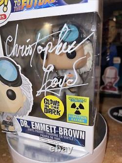 Funko Pop Emmett Brown 50 Glow Back To The Future Signed Christopher Lloyd JSA