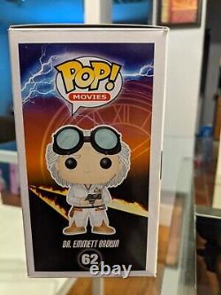 Funko Pop Emmett Brown 62 Glow Back To The Future Signed By Christopher Lloyd