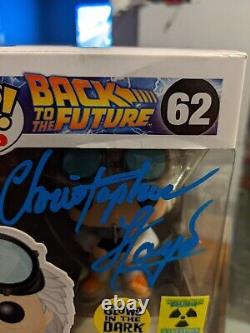Funko Pop Emmett Brown 62 Glow Back To The Future Signed By Christopher Lloyd
