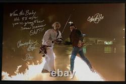 HUGE Michael J Fox/Christopher Lloyd Signed 20x30 Photo Back to the Future PROOF