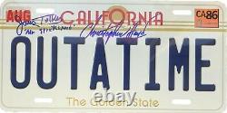 James Tolkan Christopher Lloyd autographed Back To The Future License Plate PSA