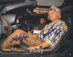 MICHAEL J FOX & CHRISTOPHER LLOYD Autograph 11x14 BACK TO THE FUTURE BAS WE80326