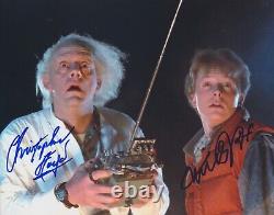 MICHAEL J FOX & CHRISTOPHER LLOYD Autograph 11x14 BACK TO THE FUTURE BAS WE80327