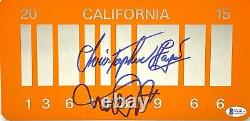 MICHAEL J FOX CHRISTOPHER LLOYD Autograph License Plate Back to the Future BAS