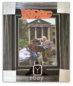 MICHAEL J FOX CHRISTOPHER LLOYD SIGNED BACK TO THE FUTURE 11x14 FRAMED PHOTO BAS