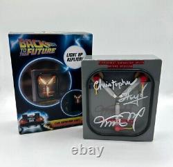 MICHAEL J FOX & CHRISTOPHER LLOYD SIGNED Flux Capacitor DeLorean BTTF -COA & PIC