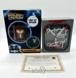 MICHAEL J FOX & CHRISTOPHER LLOYD SIGNED Flux Capacitor DeLorean BTTF -COA & PIC