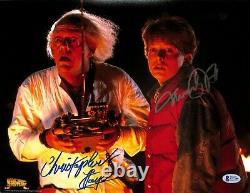 MICHAEL J FOX & CHRISTOPHER LLOYD Signed BACK TO THE FUTURE 11x14 Photo BAS