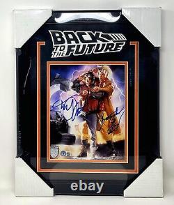 MICHAEL J FOX, CHRISTOPHER LLOYD Signed BACK TO THE FUTURE 8x10 Photo BAS Framed