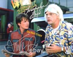 MICHAEL J FOX & CHRISTOPHER LLOYD signed 11X14 Photo Back to the Future Beckett