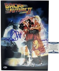 MICHAEL J FOX & CHRISTOPHER LLOYD signed 12x18 Poster Back to the Future 2 BAS