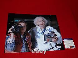 MICHAEL J FOX CHRISTOPHER LLOYD signed PSA/DNA 11x14 back to the future 3