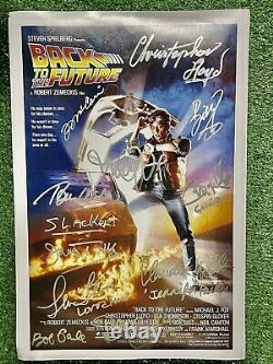 Michael J Fox BTTF Cast signed poster Christopher Lloyd Claudia Wells Tom Zane 2