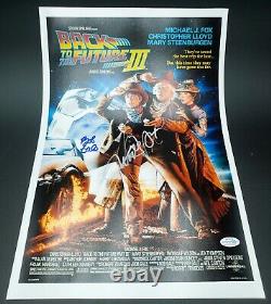 Michael J Fox + Bob Gale signed BTTF 2 11x17 Poster Christopher Lloyd Bil Zane