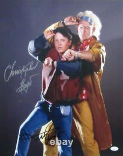 Michael J Fox/Christopher Lloyd Auto/Sign 16x20 Photo Back to Future JSA 174013