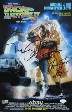 Michael J Fox/Christopher Lloyd Autographed 11x17 Photo Back to the Future JSA