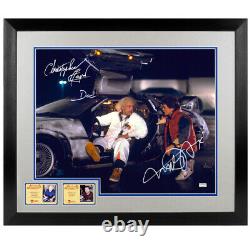 Michael J. Fox Christopher Lloyd Autographed Back to Future 16x20 Framed Photo