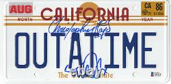 Michael J Fox Christopher Lloyd Back To The Future Autographed Plate Beckett 2