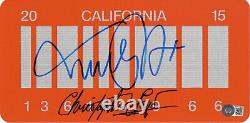 Michael J Fox Christopher Lloyd Back To The Future Autographed Plate Beckett Bas