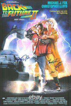 Michael J Fox Christopher Lloyd Back To The Future Part II Signed Poster Bas