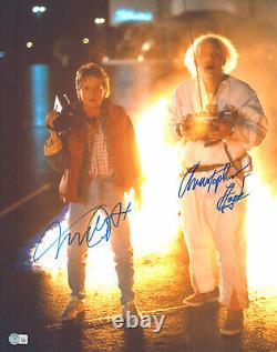 Michael J Fox Christopher Lloyd Back To The Future Signed 16x20 Photo Auto Bas