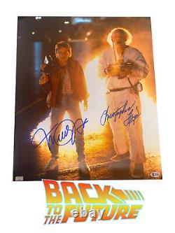 Michael J Fox Christopher Lloyd Back To The Future Signed 16x20 Photo Auto Bas 2