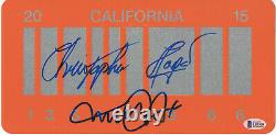 Michael J Fox Christopher Lloyd Back To The Future Signed License Plate Bas 20