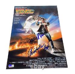 Michael J Fox Christopher Lloyd Dual Signed Auto 12x18 Back To The Future BAS X1