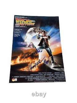 Michael J Fox Christopher Lloyd Dual Signed Auto 12x18 Back To The Future BAS X5