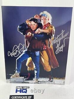 Michael J Fox & Christopher Lloyd Dual Signed BACK TO THE FUTURE 8x10 Fanboy COA