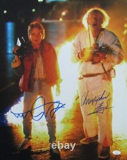 Michael J Fox/Christopher Lloyd Sign/Auto 16x20 Photo Back to Future JSA 173696