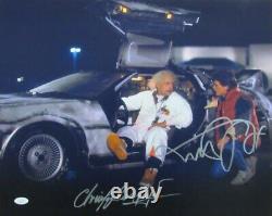 Michael J Fox/Christopher Lloyd Sign/Auto 16x20 Photo Back to Future JSA 173699