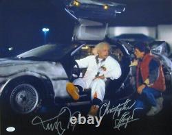 Michael J Fox/Christopher Lloyd Sign/Auto 16x20 Photo Back to Future JSA 174002