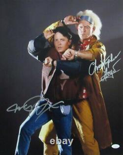 Michael J Fox/Christopher Lloyd Sign/Auto 16x20 Photo Back to Future JSA 174004