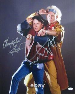 Michael J Fox/Christopher Lloyd Sign/Auto 16x20 Photo Back to Future JSA 174006