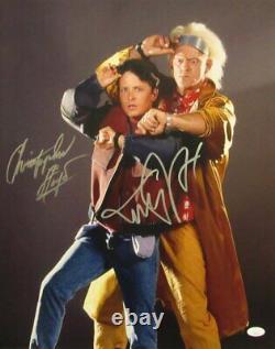 Michael J Fox/Christopher Lloyd Sign/Auto 16x20 Photo Back to the Future JSA 680