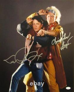 Michael J Fox/Christopher Lloyd Sign/Auto 16x20 Photo Back to the Future JSA 682